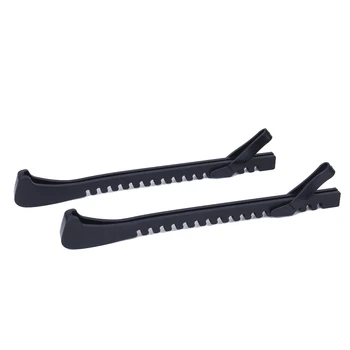 

TEXU 1 Pair Plastic Ice Hockey Skate Blade Guards Covers Adjustable (Black)