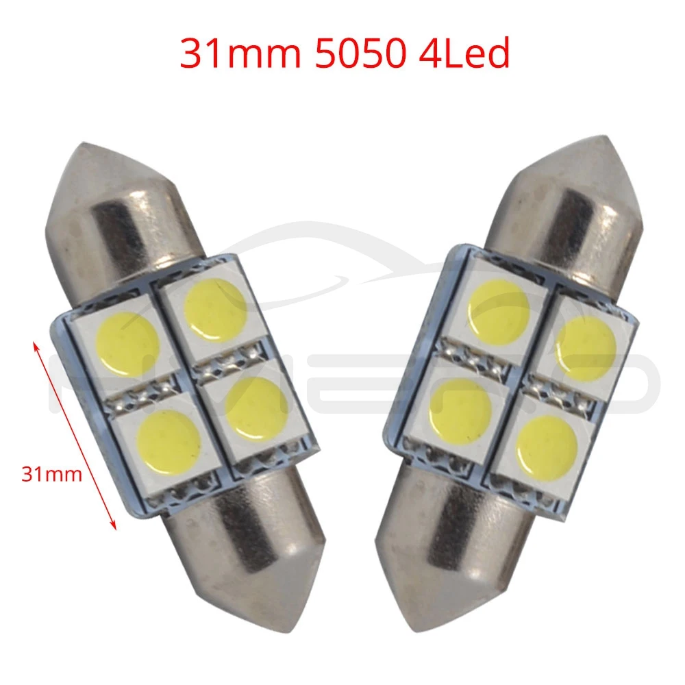 10X белый C5w C10W 31 мм 4smd 5050 DC 12 В Автоматическая внутренняя светодиодная подсветка лампы с двойным острым носком для чтения гирлянда Купол Лицензия лампа