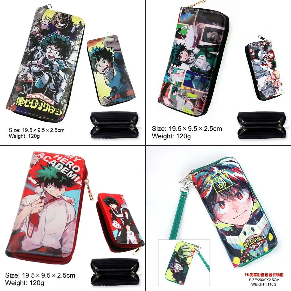 

Anime My Boku no Hero Academia Long PU wallet Midoriya Izuku bakugou katsuki zipper purse Holder Layer Coin Card Casual handbag