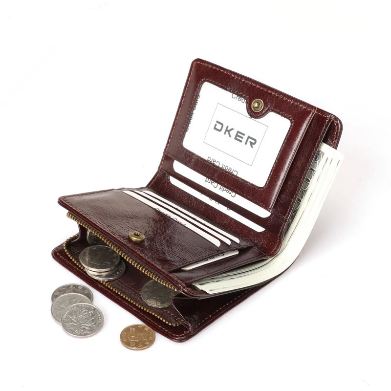 

Men Wallet New 2018 Genuine Leather Coin Purse Vintage Male Credit Card Holder Luxury Gifts for Business YP-210
