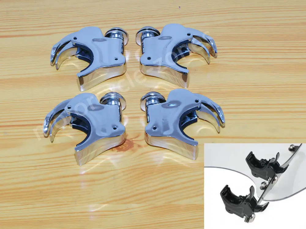 

4x Chorme 39mm Quick Release Motorcycle Windshield Clamps Fairing For Harley Sportster Dyna