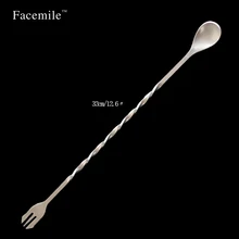 Новинка года 32 см 1 шт. Нержавеющая сталь Кофе Чай коктейль ложка длинной ручкой перемешивания Набор ложек и поварёшек дома Кухня панели инструментов растяпа