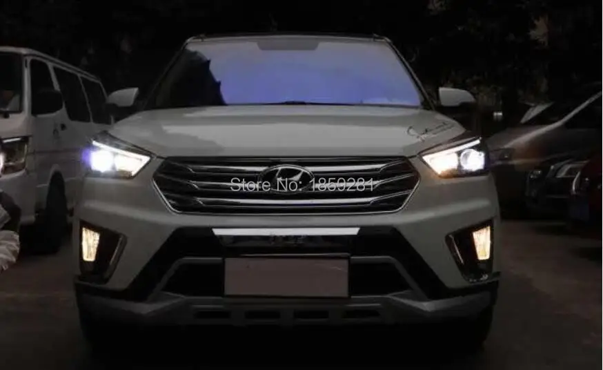 Автомобильный бампер налобный фонарь для hyundai creta IX25 головной светильник автомобильные аксессуары IX 25, год светодиодный DRL головной светильник IX25 противотуманный светильник