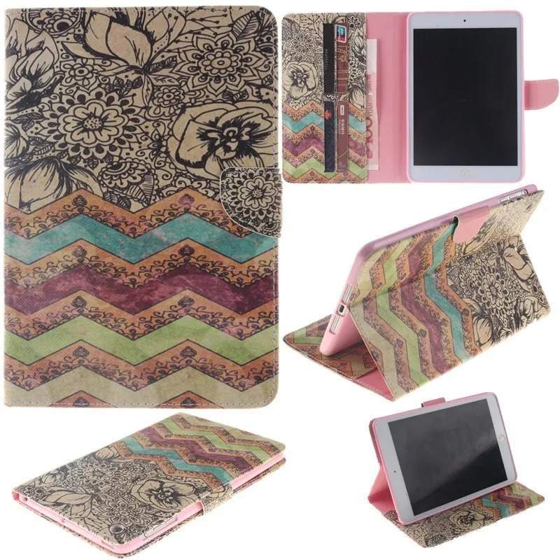 Lovly Flower Flip Wallet Case For Apple iPad Mini Cover For Mini 2 Mini1 Mini 3 Case PU Leather Stand Tablet Cover Case Fundas (41)