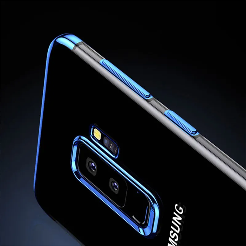 Цветные чехлы из мягкого ТПУ для Samsung Galaxy A6 A8 J4 J6 J8 A7 A9 2018 S8 S9 Plus S6 S7 Edge J5 J7 2016 A5 2017