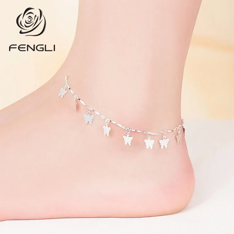 

Cute Butterfly Shape Anklets for Women Beach Summer Silver Foot Anklet Delicate Tiny Jewelry