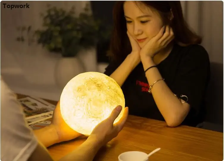 

3D Print LED Moon Lamp Remote/Touch Switch Night Lamp Novelty Moon Light Lunar For Baby Kids Children Bedroom Home Decoration
