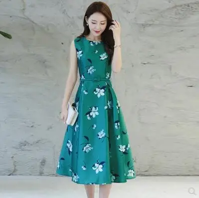 2018 vintage dress Summer NEW Korean version Female dress Sleeveless ...