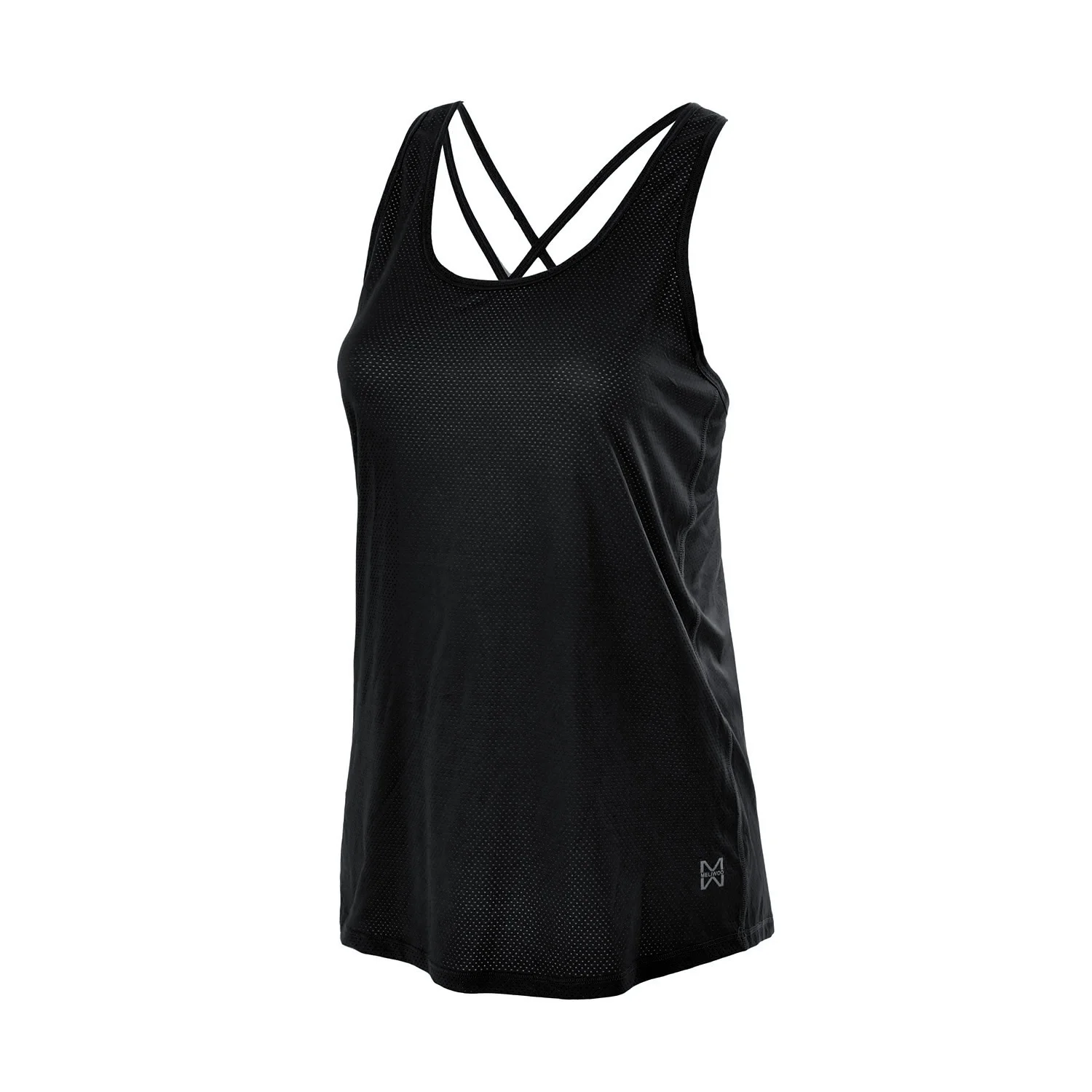 La Isla женская спортивная одежда крутые сетчатые тренировочные топы с перекрестной спинкой - Цвет: Black01