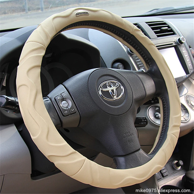 sheep leather steering wheel cover 9