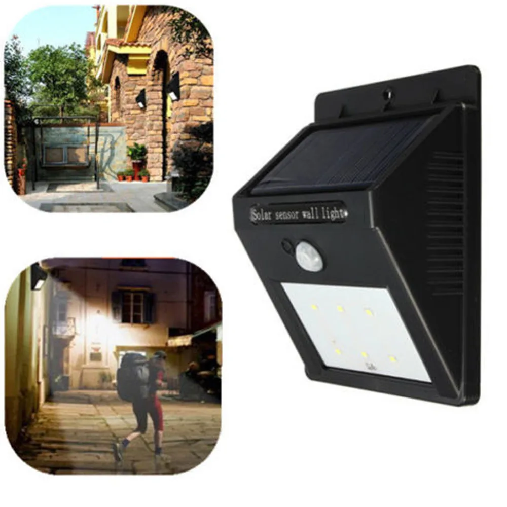 hot Solar Panel LED Flood Security Solar Garden Light PIR Motion Sensor 6 LEDs Path Wall Lamps ...