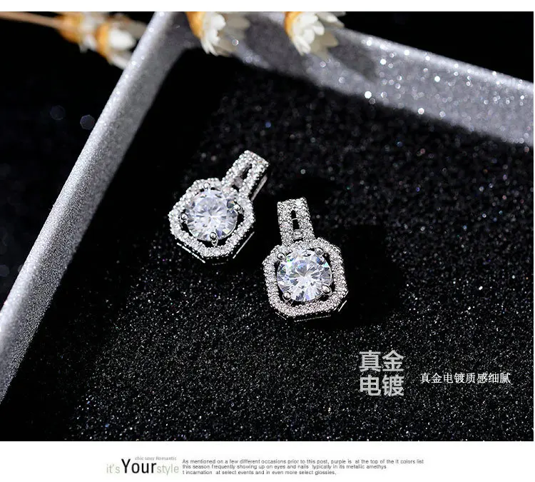 DIEERLAN корейская мода 925 пробы серебряные серьги с кубическим цирконием для женщин Свадебные ювелирные изделия женские квадратные серьги Brincos