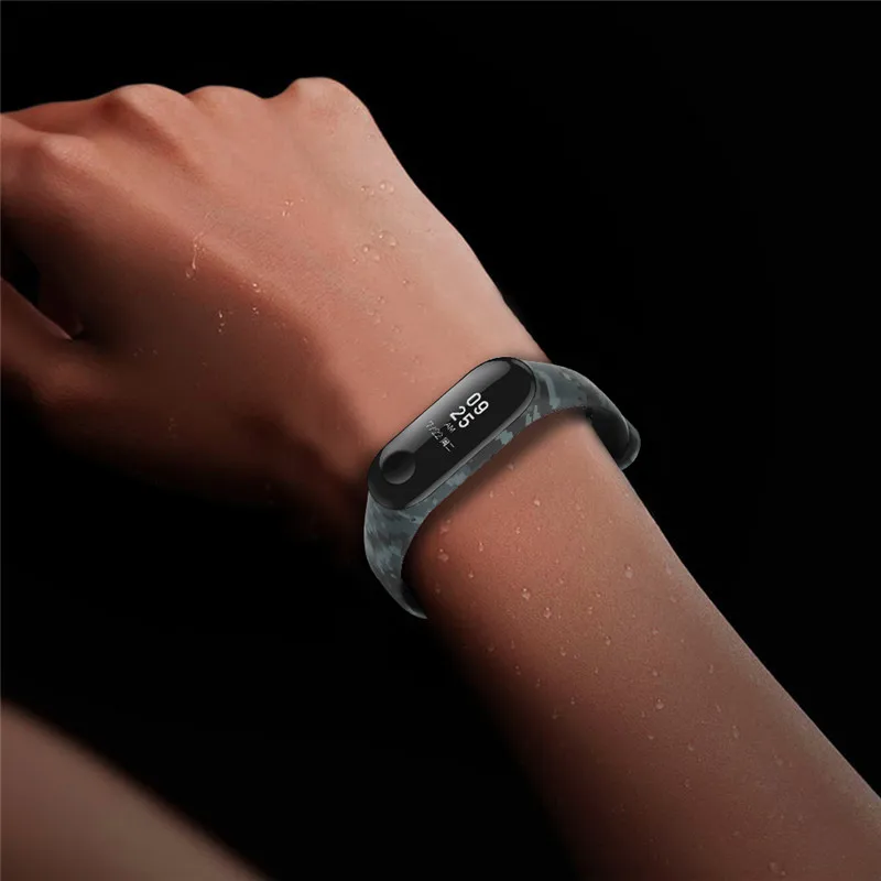 Для Xiaomi Mi Band 3 ремешок Камуфляж Водонепроницаемый Браслет замена Смарт браслет