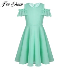 Сетчатые платья с оборками и рукавами для девочек-подростков, одежда для девочек возрастом 6, 8, 10, 12, 14 лет, новинка года, нарядное платье для больших девочек детское платье