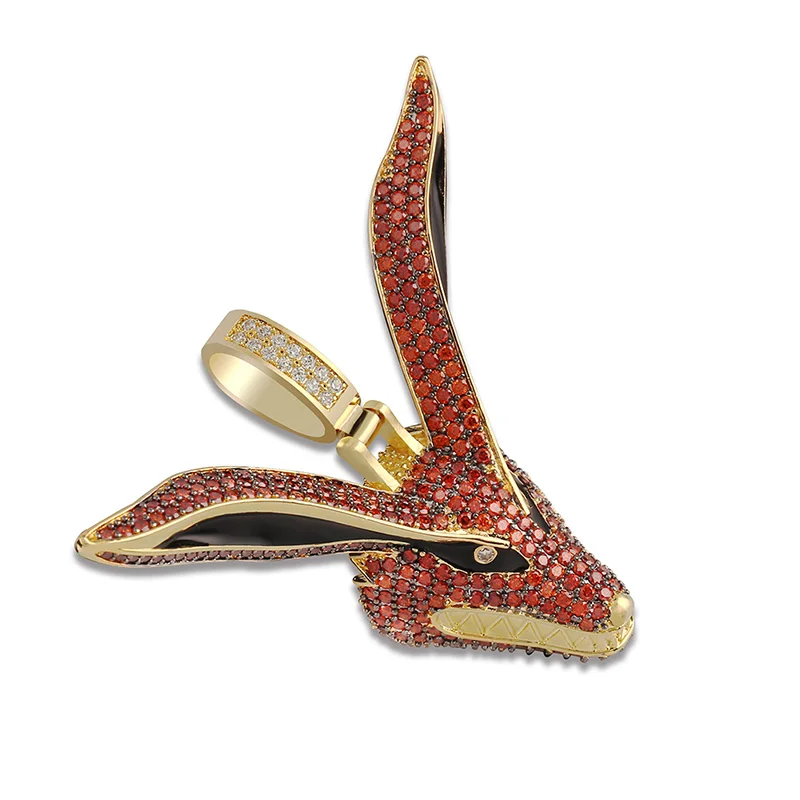 Baratos TOPGRILLZ Hip Hop oro Naruto Kurama Fox colgante collar Micro Pave Zircon helado hacia fuera Animal joyería hombre mujeres regalo