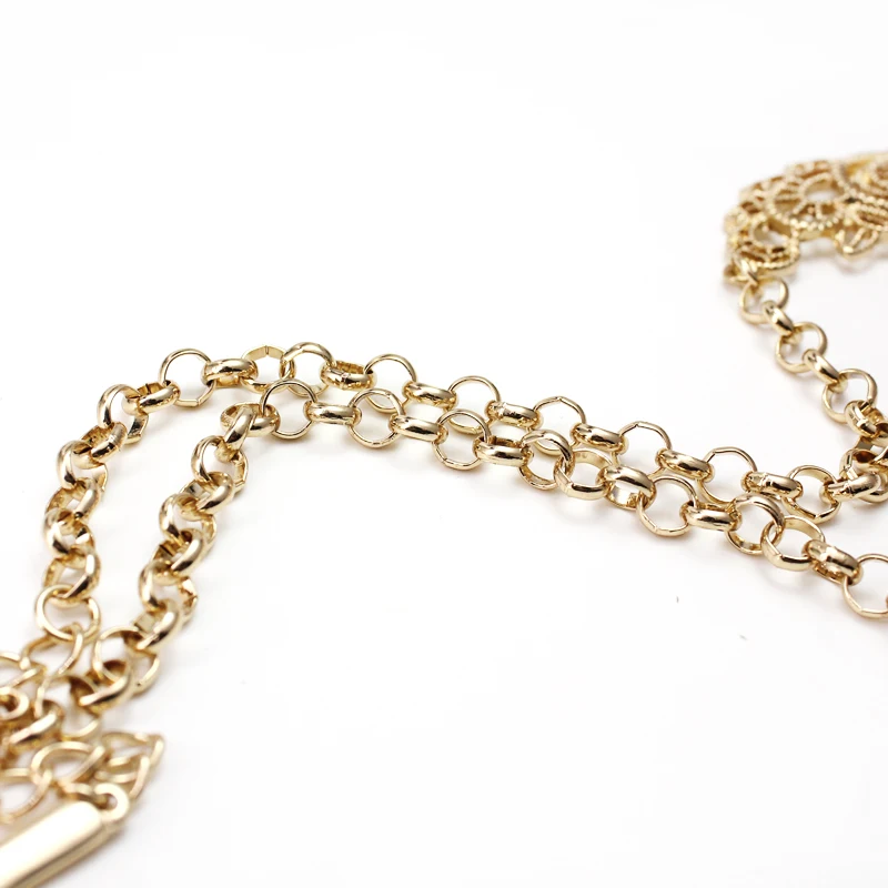 Роскошный цветочный дизайн массивная цепь крупное ожерелье-чокер с подвесками ожерелье s Collier золотое ожерелье с кристаллами ювелирные изделия
