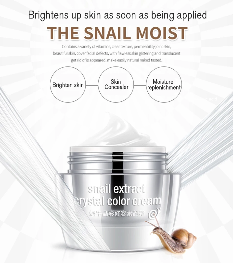 Rorec Whitening Donkey Snail Face Cream Anti Aging Facial Cream Hydrating Moisturizing Brighten Day Creams Skin Care
