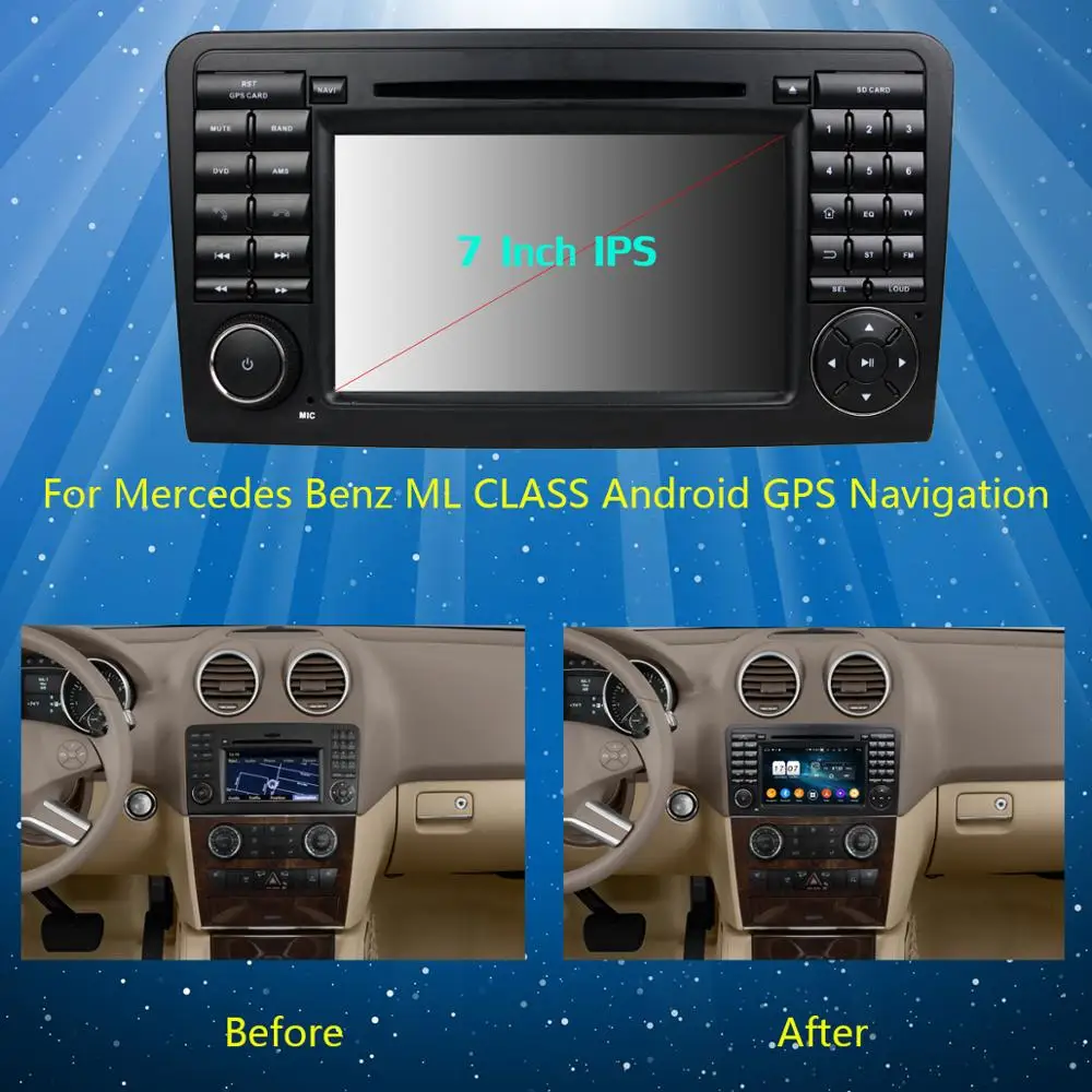 " ips 8Core 4G+ 64G Android 9,0 автомобильный dvd-плеер для Mercedes Benz ML GL Class W164 X164 gps головное устройство радио DSP Parrot BT CarPlay