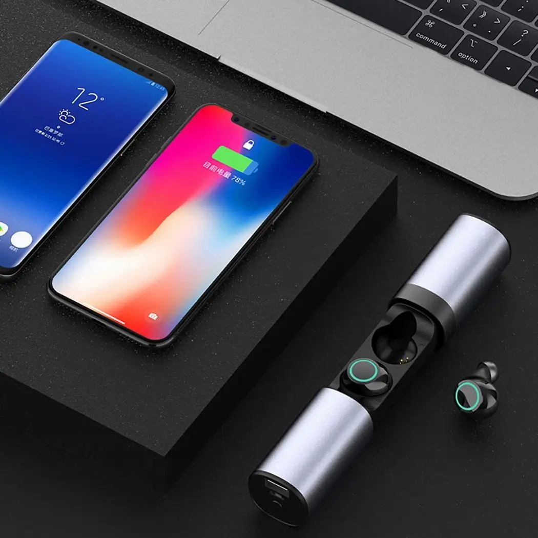 Двусторонняя стереогарнитура мини-вкладыши Беспроводная Bluetooth Спортивная USB гарнитура 32 часа с зарядкой 8 часов коробка Повседневная