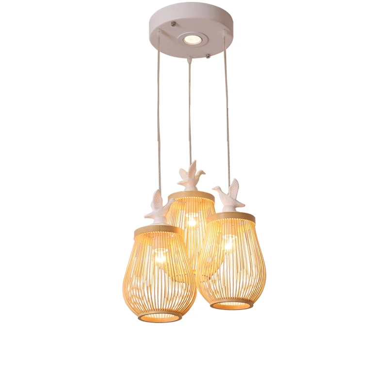 Japanese Style Novelty Wooden Bird LED Pendant Lamp Hade Decoration Dining Room Restaurant Bedroom Study Lighting Fixtures (14)
