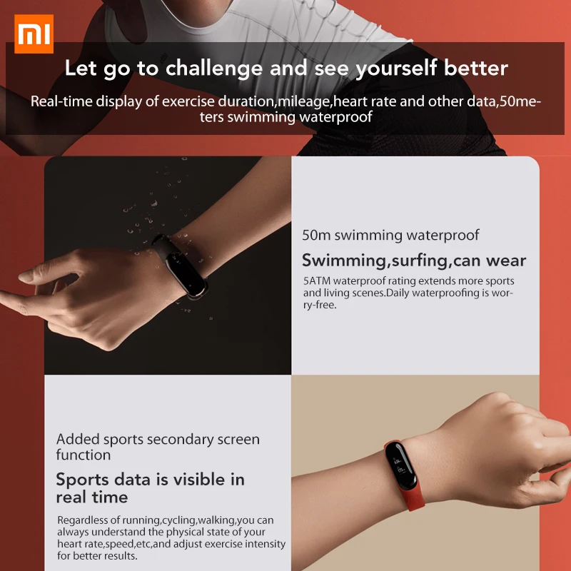 Оригинальный Xiaomi mi браслет 3 Bluetooth 4 2 Xao Xio умный спортивный OLED band Smartband Xaio