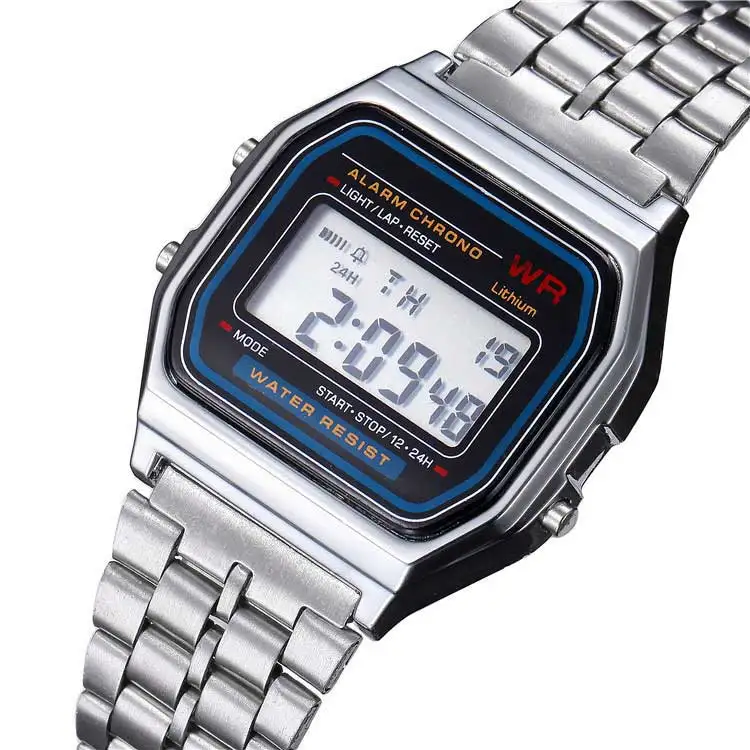Digital stainless steel font b watches b font Led men s Sports font b Watch b