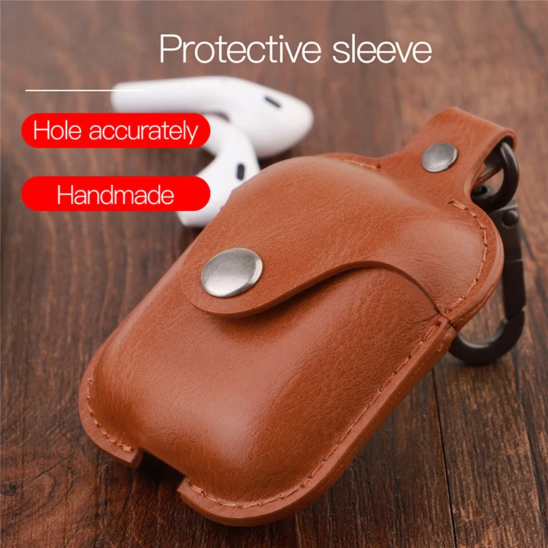 PU Leather Case For Airpods Luxury Business Earpods Box For Apple Earphone Cute Cover For Air Pods With Hook Lovely Protector (19)