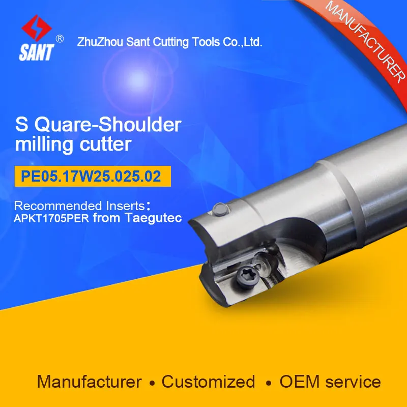 

Popular CNC lathe machining center indexable square shoulder milling tools holder with high precision PE05.17W25.025.02