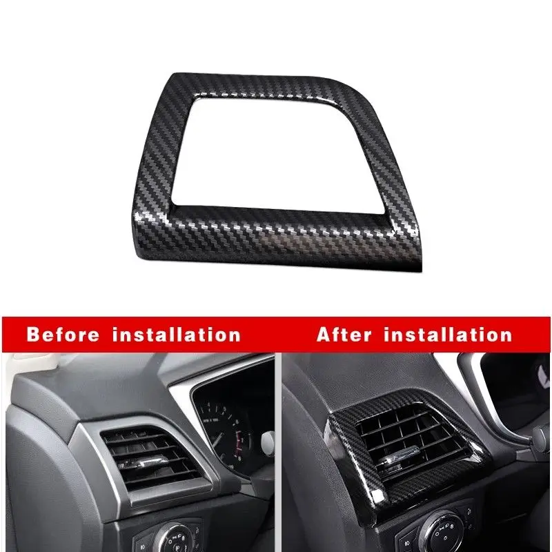 

New Interior Mouldings Accessories 1Pcs Black Carbon Fiber ABS Inner Side Air Vent Outlet Cover For Ford Fusion Mondeo 2013-2018