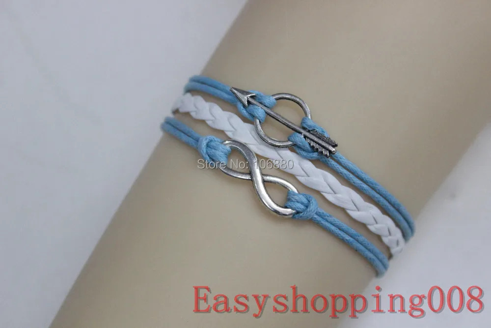 Infinity arrow bracelet wax rope leather braid fashion | Украшения и аксессуары