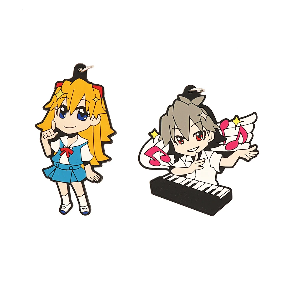 

Neon Genesis Evangelion Anime Asuka Kaworu Nagisa EVA Rubber Keychain