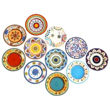 Горячая экзотическая ручная роспись Марокканская Италия богемный стиль обеденная тарелка 8,5 дюймов красочные салатные тарелки обеденная декоративная тарелка
