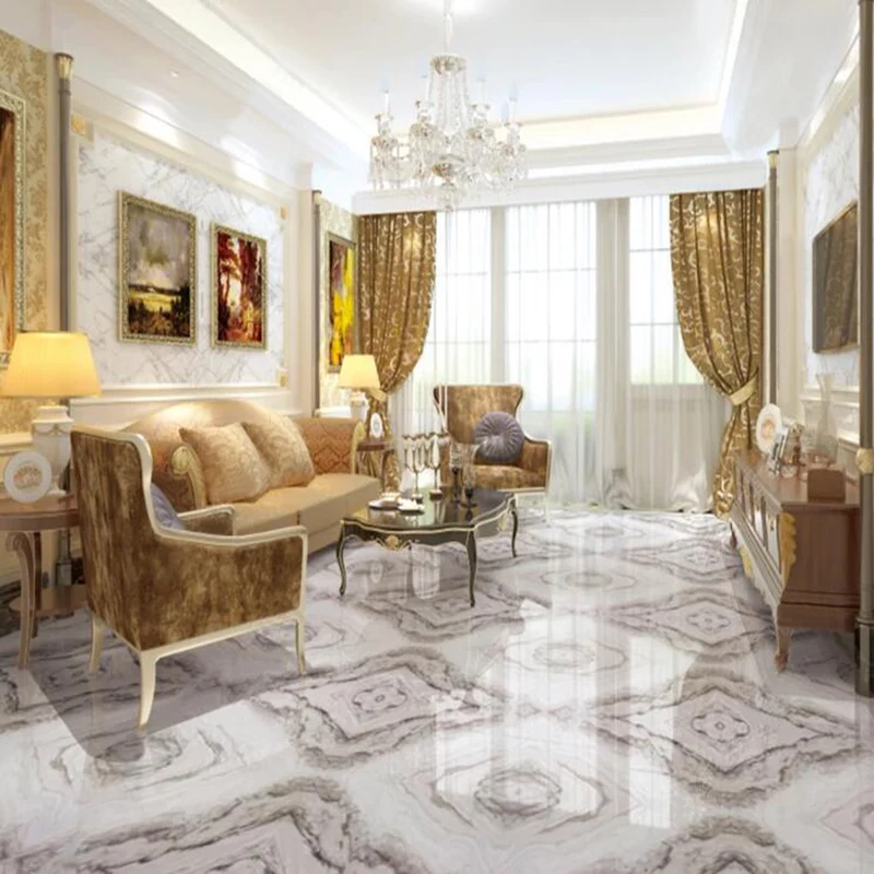 Современные Простые мраморные обои 3D плитка пол живопись гостиная отель ПВХ
