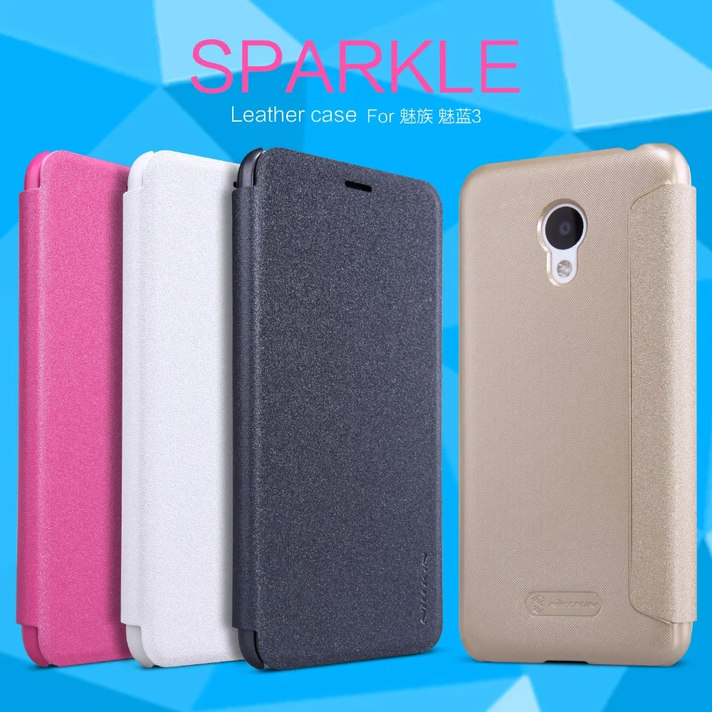 

Meizu M3 mini note (5 inch) Case NILLKIN Sparkle super thin flip cover leather case for Meizu M3 mini with Retailed Package