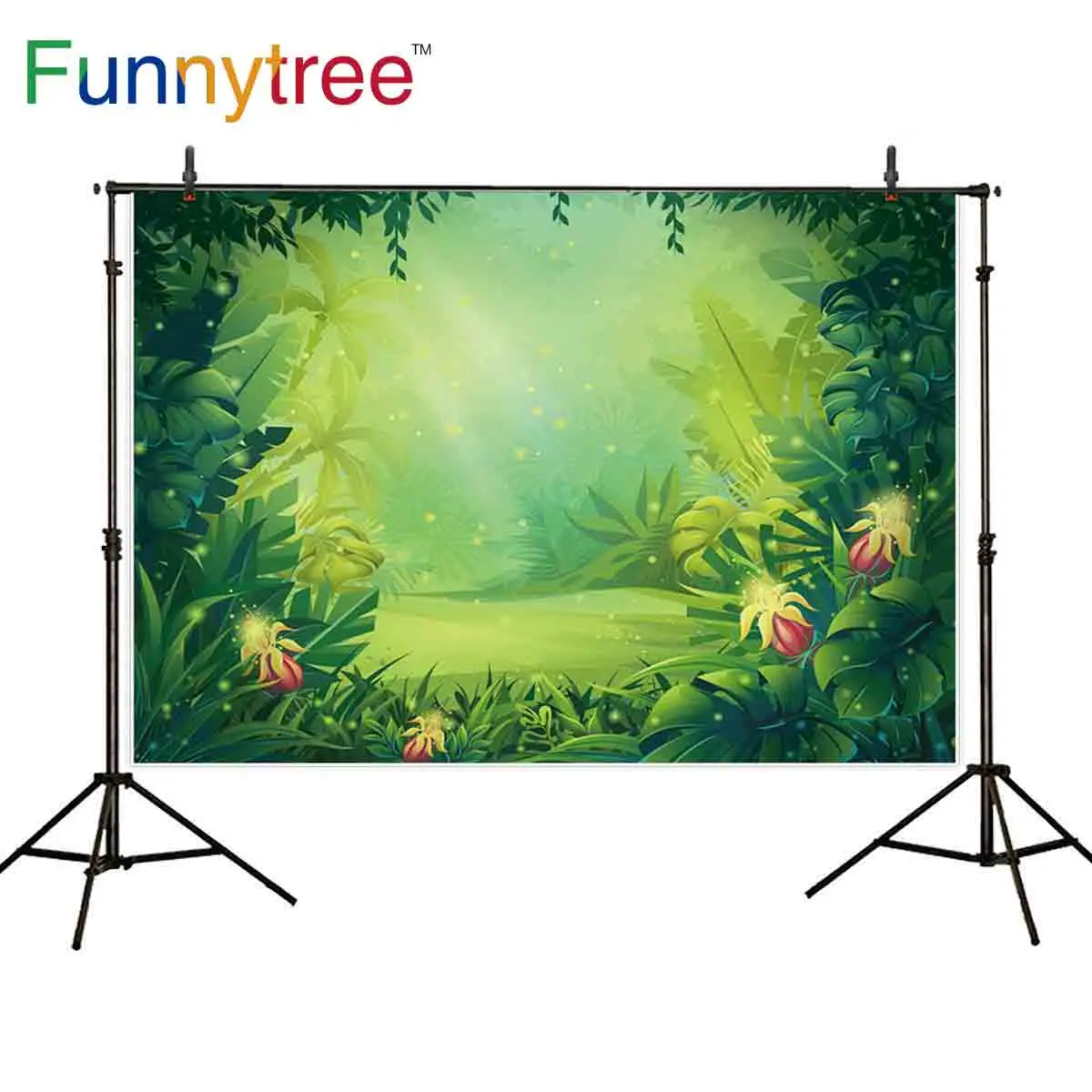 Фотофон Funnytree летний Таинственный лес дымка Солнечный свет портрет для