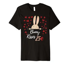 

Shirt Shop Gift O-Neck Short Sleeve Kisses 25 Cents Egg Hunt Shirts For Men