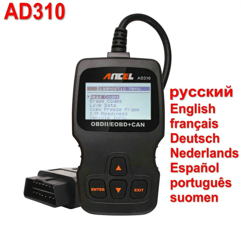 

New Diagnostic-tool ANCEL AD310 OBDII / EOBD Auto Code Reader Fit For US&Asian & European Vehicles AD 310 Protocol OBD2 Vehicles