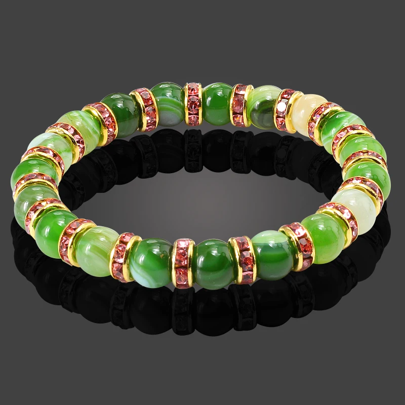 High Quality Natural Stone Round Beads Bracelets Bangles Crystal Jewelry Strand Bracelets - Image 2
