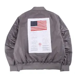 Классическая куртка-бомбер MA-1 с нашивкой на спине для мужчин, Ретро стиль, хип-хоп, куртка-пилот, Мужская Уличная одежда для выживания