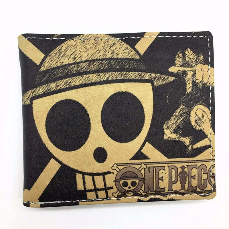 Цельный кошелек Luffy пиратский череп голова кошельки с рисунками из комиксов мультфильм кошелек на молнии монета карман 8 держатель для карт