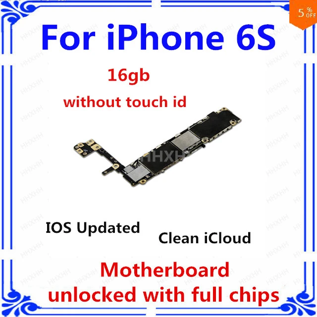 

6S motherboard for iphone 6S 4.7inch 16gb motherboard without touch ID IOS system logic board mainboard without fingerprint card