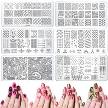 20 styles Nail Art Stamp Stamping Image Plate 6*12cm Stainless Steel Nail Template Manicure Stencil Tools