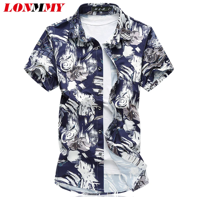 LONMMY плюс Размер 7XL мужские s платья рубашки мерсеризованный хлопок camisa рубашка мужская, с коротким рукавом модная мужская рубашка лето