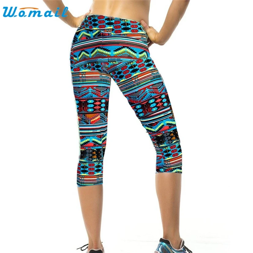 

WOMAIL delicate harem pants pantalon femme winter autumn High Waist Fitness Pants Printed Stretch Cropped Leggings W7 fed30