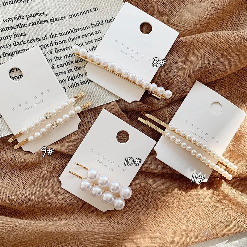 Fashion Pearl Hair Clip for Girls Barrette Hairpins Wedding Hair Styling Tool Hairpin Stick Metal Hair Clips for Women Trendy