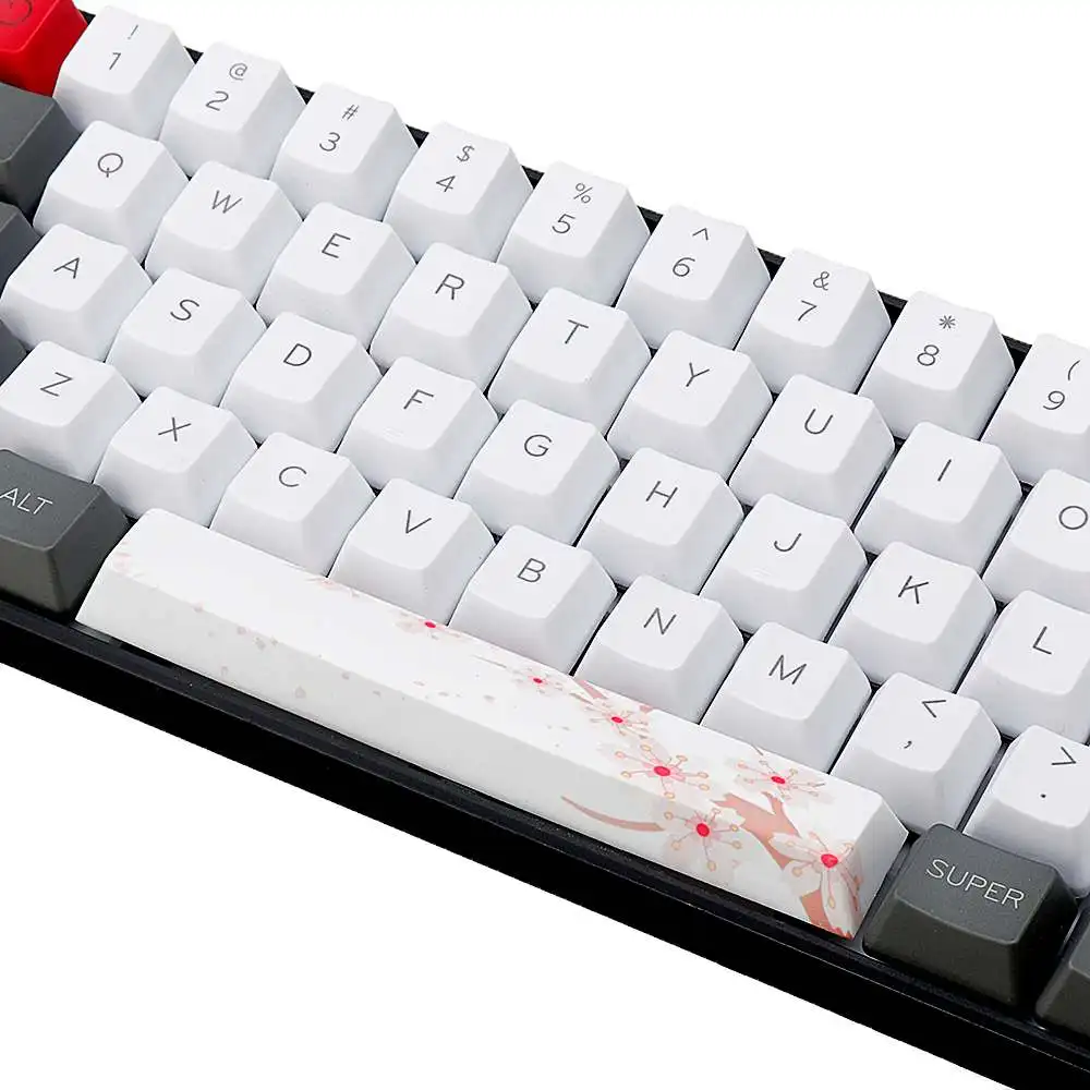 Пятисторонний Dyesub PBT Sakura-Space Bar 6.25u Новинка Keycap