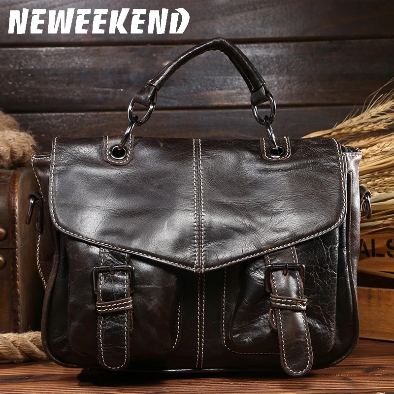 

D1087,Men messenger bags, Crazy horse Cowhide Leather bags, Briefcase, Handbag, Attache Briefcase 14'' Laptop Bags,6938