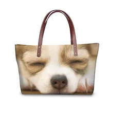 Женская сумочка с короткими ручками через плечо, большая сумка через плечо для дам, 3D милая собака хаски с принтом, женские сумки-мессенджеры