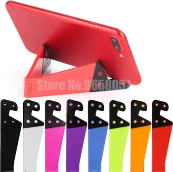 

200pcs V shaped Mobile Phone Stand Foldable Holder Stent For Smartphone & Tablet for Samsung Adjustable Support Phone Holder