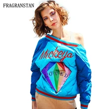 Зимние Модные женские ультра легкие дизайнерские синие короткие белые пуховики женские повседневные свободные бейсбольные пальто с вышивкой НЛО LY147